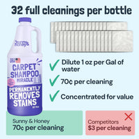 Carpet Cleaner Shampoo Solution for Machines, 32Floz Lavender