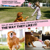 Squeaky Dog Toys for Aggressive Chewers, 3 in 1, Tough Dog Ball | Dog Chew Toys with 3 Layers, to Keep Them Busy, Interactive for Small, Medium and Large Dogs, Gift Box, Bunny