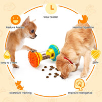 Interactive Dog Toys, Dog Puzzle Toys for Smart, Dog Enrichment Toy to Keep Them Busy, Treat Dispensing Toy Slow Puzzles Feeder, Yellow