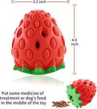 Strawberry Flavor Chew Toy for Aggressive Chewers, Dog Toothbrush Toy, Interactive Dog Toy for Small Medium Dogs