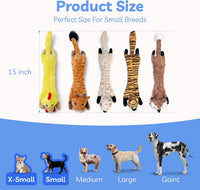 Dog Squeaky Toys 5 Pack, Bubble Plush Puppy Teething Pet Toys, Crinkle No Stuffing Animals Dog Toy, Doggies Chew for Large Small Medium Breeds