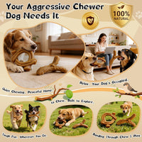 2 Pack Dog Chew Toys for Aggressive Chewers,Indestructible Dog Toy for Medium Large Dogs, Chew Toys to Keep Dogs Busy,Super Chewer with Tough Nylon, Reduce Boredom & Anxiety