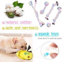 Puppy Chew Toys for Teething Small Dog Toys Puppy Teething Toys Dog Chew Toy Rope Balls Interactive Teeth Cleaning Tug Toys Storage Basket
