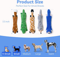Dog Squeaky Toys No Stuffing 5 Pack, Plush Crinkle Dog Toys for Large Breed, Durable Doggie Chew Cute Animals Puppy Toy for Teething