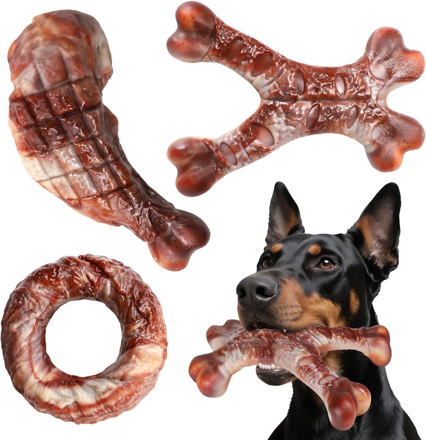 Tough Dog Toys for Aggressive Chewers 3 Pack,Indestructible Dog Toy for Small/Medium/Large//Extra Large Dogs Dogs,120Lbs Under