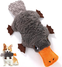 15" Squeaky Platypus Dog Toy, Plush Interactive Toy for Dogs | 15-Inch Plush Platypus Dog Toy with a Squeaker and Crinkle Tail for Indoor Fetch, Cuddling, and Interactive Play.