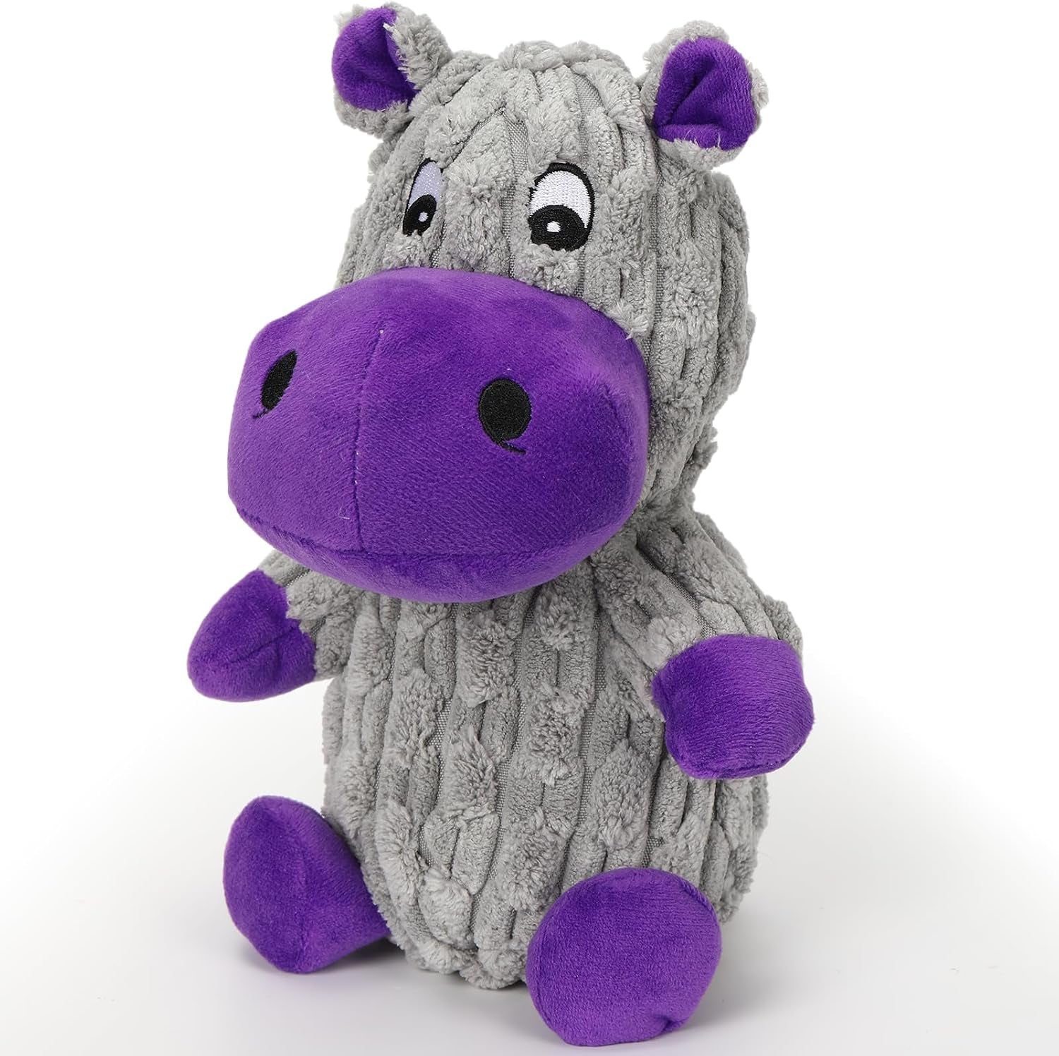 Dog Squeaky Toys, Plush Dog Toys for Large Dogs, Tough Stuffed Animals Hippo Chew Toy, Crinkle Dog Toy to Keep Them Busy for Small Medium Large Breed, Pet Toys for Dogs