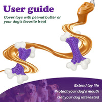 Indestructible Dog Toys for Aggressive Chewers: Bacon Flavored Hard Nylon Bone Chew Toys, Tough Dog Chew Toys for Large Dogs, Dog Toys to Keep Them Busy for Medium Large Breed, Purple