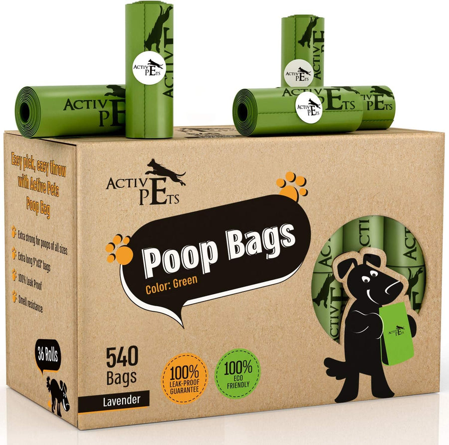 Extra Thick, Leak-Proof Dog Waste Bags - Lavender-Scented, Eco-Friendly, Easy-Tear, Strong Doggy Bags for Poop