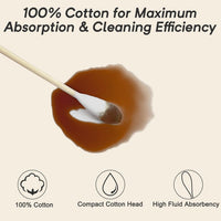 100 Pcs Large Cotton Swabs for Pet Care, 6 Inch Long Cotton Swabs with Bamboo Handle, Professional Dog Ear Swabs, Absorbency Big Cotton Tips, Pet Cleaning Solution Supplies